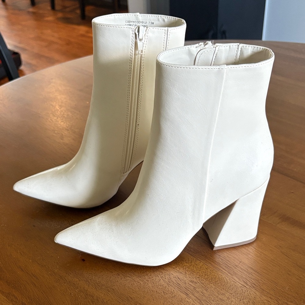 Madden Girl Cream Ankle Booties